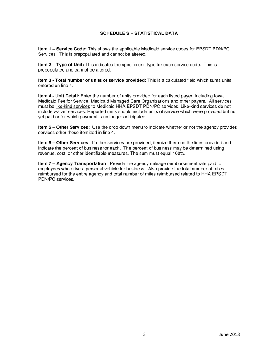 Instructions for Home Health Agency Early and Periodic Screening, Diagnostic and Treatment Private Duty Nursing / Personal Care Services Financial and Statistical Report - Iowa, Page 3