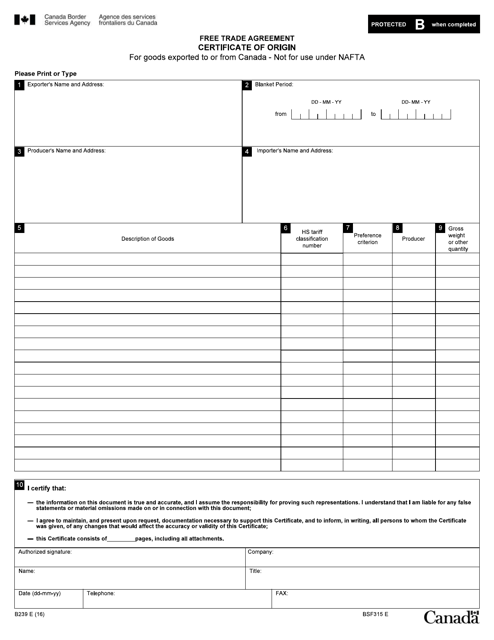 Form B239  Printable Pdf