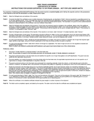 Form B239 Free Trade Agreement - Certificate of Origin (Cifta Only) - Canada, Page 2