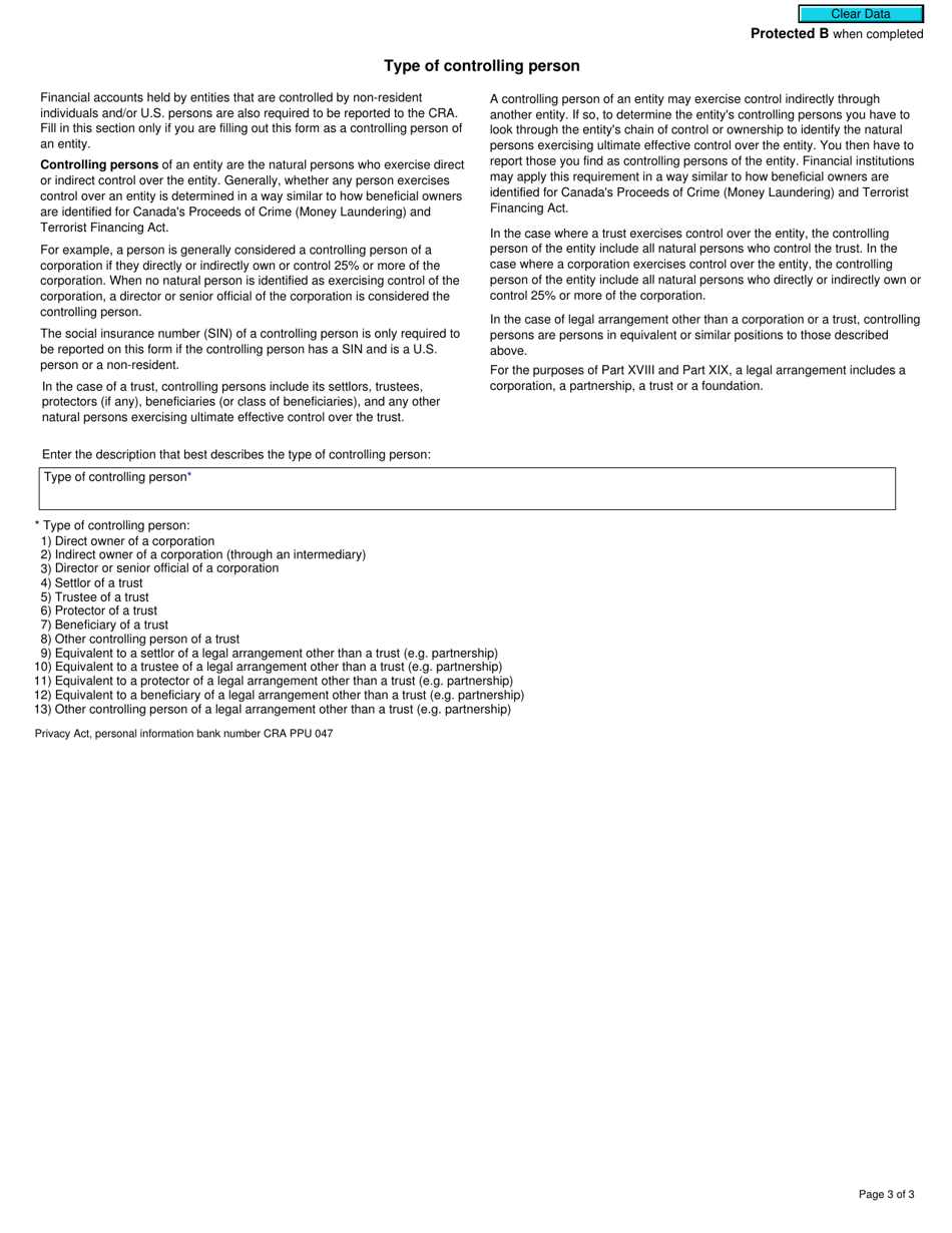 Form RC518 Declaration of Tax Residence for Individuals - Part Xviii and Part Xix of the Income Tax Act - Canada, Page 3