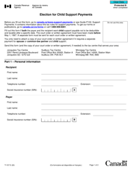 Form T1157 Election for Child Support Payments - Canada