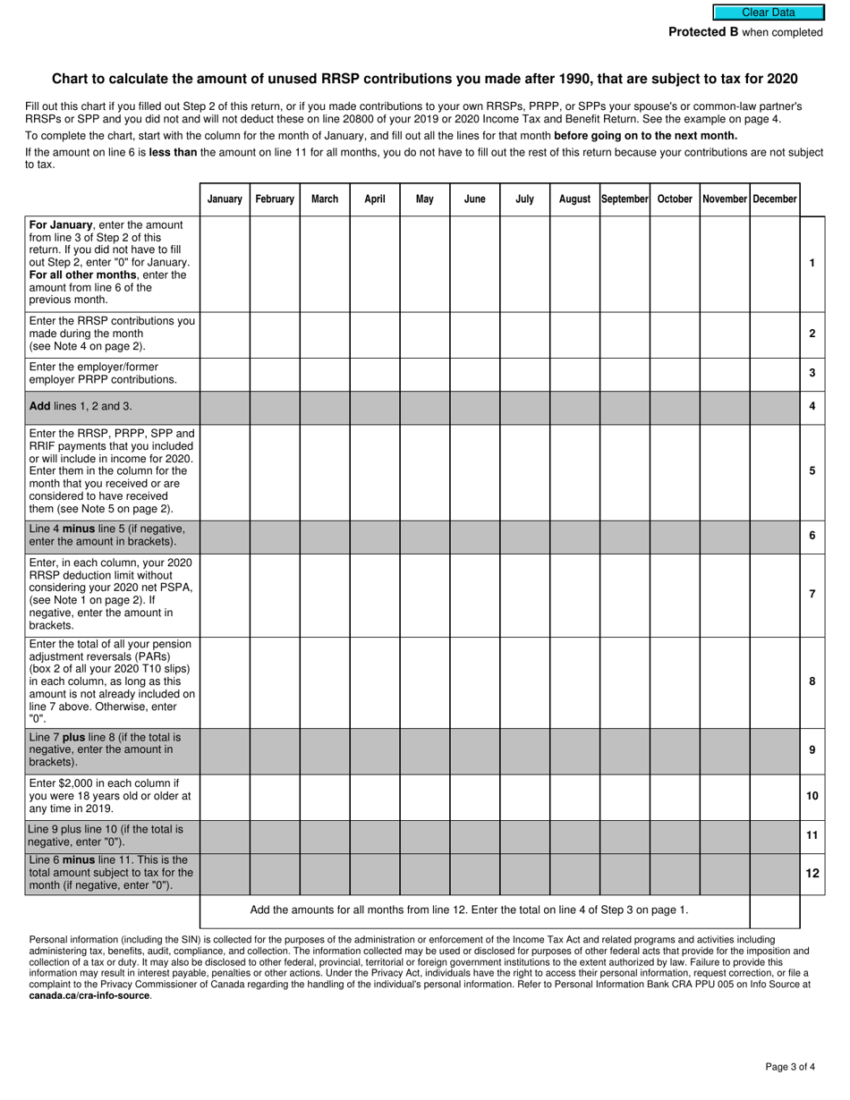 Form T1-OVP-S Simplified Individual Tax Return for Rrsp, Prpp and Spp Excess Contributions - Canada, Page 3