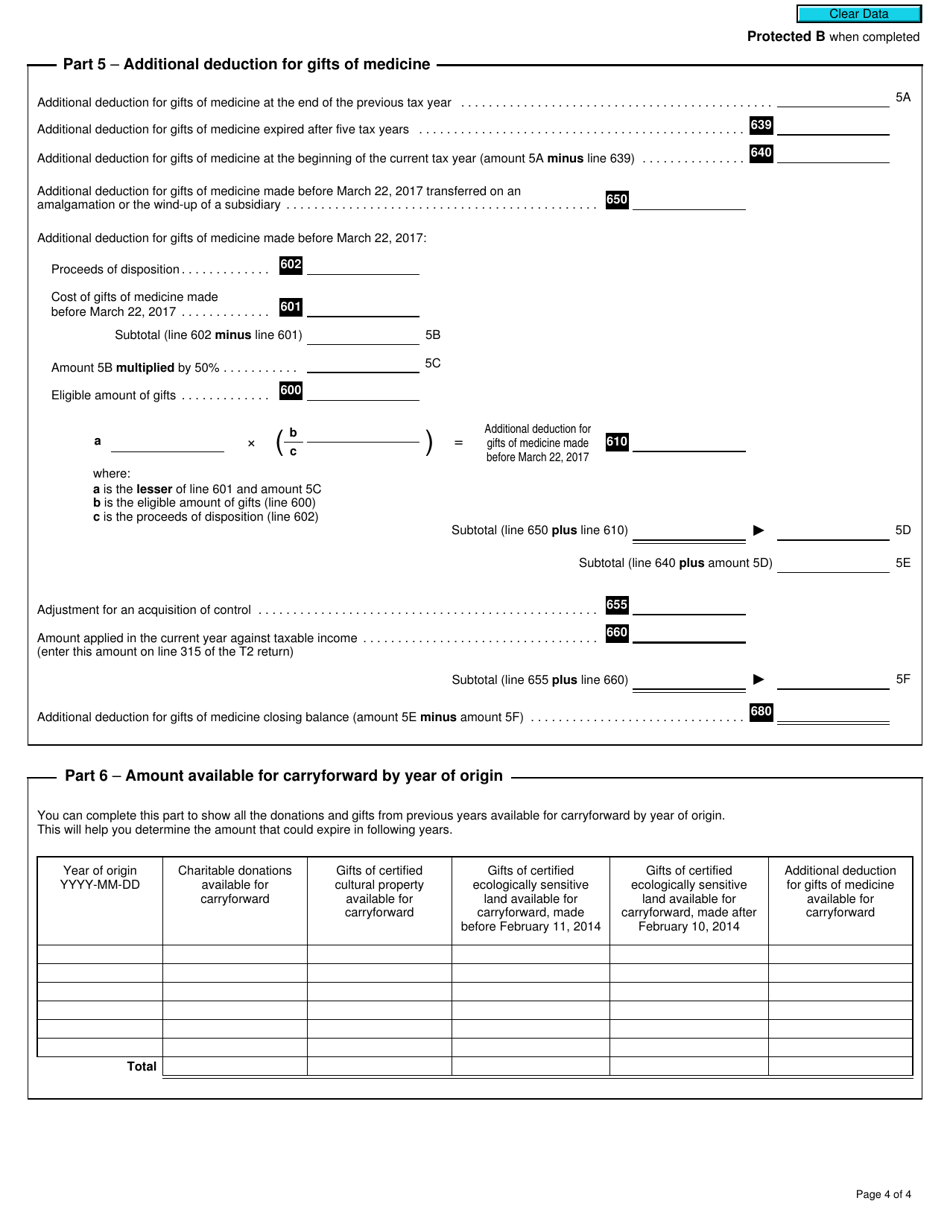 Form T2 Schedule 2 Charitable Donations and Gifts (2020 and Later Tax Years) - Canada, Page 4