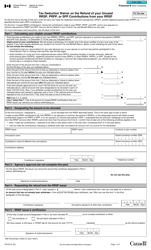 Form T3012A Tax Deduction Waiver on the Refund of Your Unused Rrsp, Prpp, or Spp Contributions From Your Rrsp - Canada