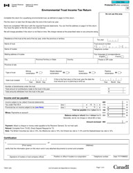 Form T3M Environmental Trust Income Tax Return - Canada