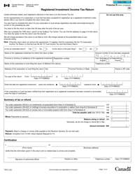 Form T3RI Registered Investment Income Tax Return - Canada