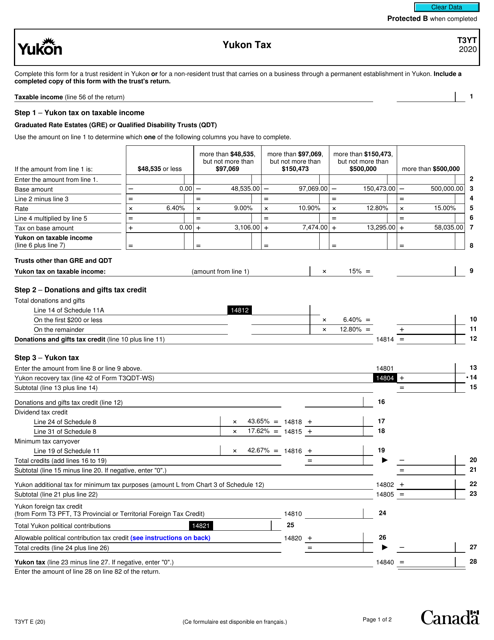 Form T3YT 2020 Printable Pdf