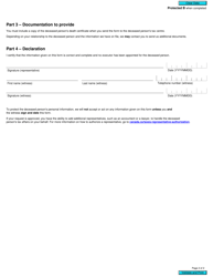 Form RC552 Appointing a Representative for a Deceased Person - Canada, Page 2