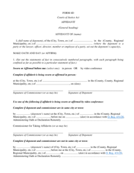 Form 4D &quot;Affidavit&quot; - Ontario, Canada