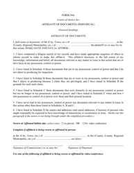 Document preview: Form 30A Affidavit of Documents (Individual) - Ontario, Canada