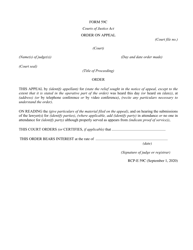Form 59C &quot;Order on Appeal&quot; - Ontario, Canada