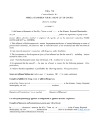Form 72B Affidavit (Motion for Payment out of Court) - Ontario, Canada