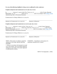 Form 74.8 Affidavit of Execution of Will or Codicil - Ontario, Canada, Page 2