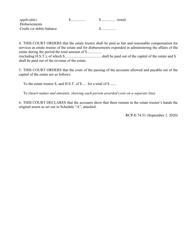 Form 74.51 Judgment on Contested Passing of Accounts - Ontario, Canada, Page 2