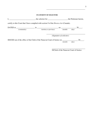 Form 2 Notice to Respondent - Nunavut, Canada, Page 5