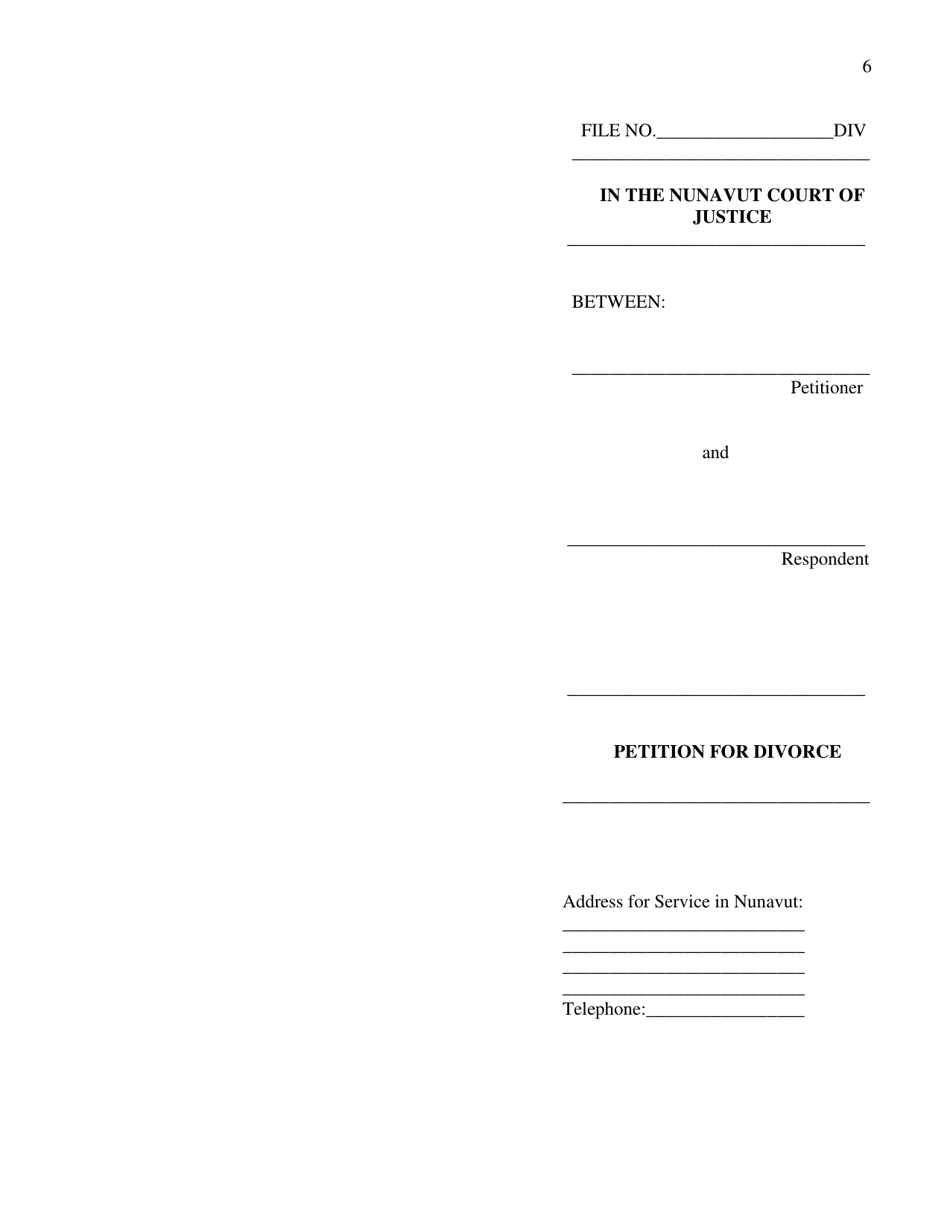 Form 2 Notice to Respondent - Nunavut, Canada, Page 6