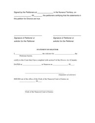 Joint Petition for Divorce - Nunavut, Canada, Page 6