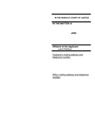 Form 13 Affidavit of the Applicant (Joint Petition) - Nunavut, Canada, Page 2