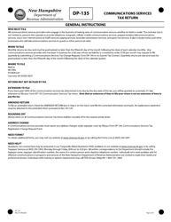 Form DP-135 Communications Services Tax Return - New Hampshire, Page 3