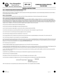 Form DP-135 Communications Services Tax Return - New Hampshire, Page 4