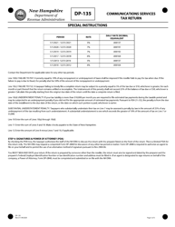 Form DP-135 Communications Services Tax Return - New Hampshire, Page 5