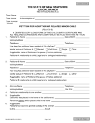 Document preview: Form NHJB-3198-FP Petition for Adoption of Related Minor Child - New Hampshire