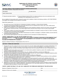 Form SP-41 Application for Vehicle License Plates and/or Placard for Persons With a Disability - New Jersey, Page 2