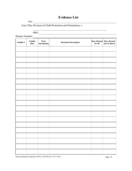 Document preview: Form 11554 Evidence List - New Jersey