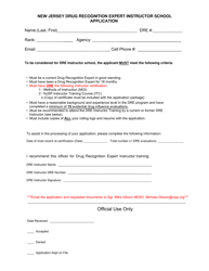 Document preview: New Jersey Drug Recognition Expert Instructor School Application - New Jersey