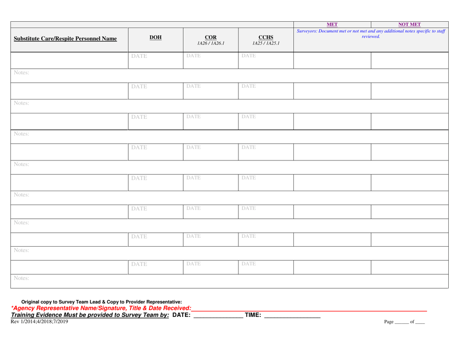 Ear / Cchs Requirements for Substitute Care  Respite - New Mexico, Page 2