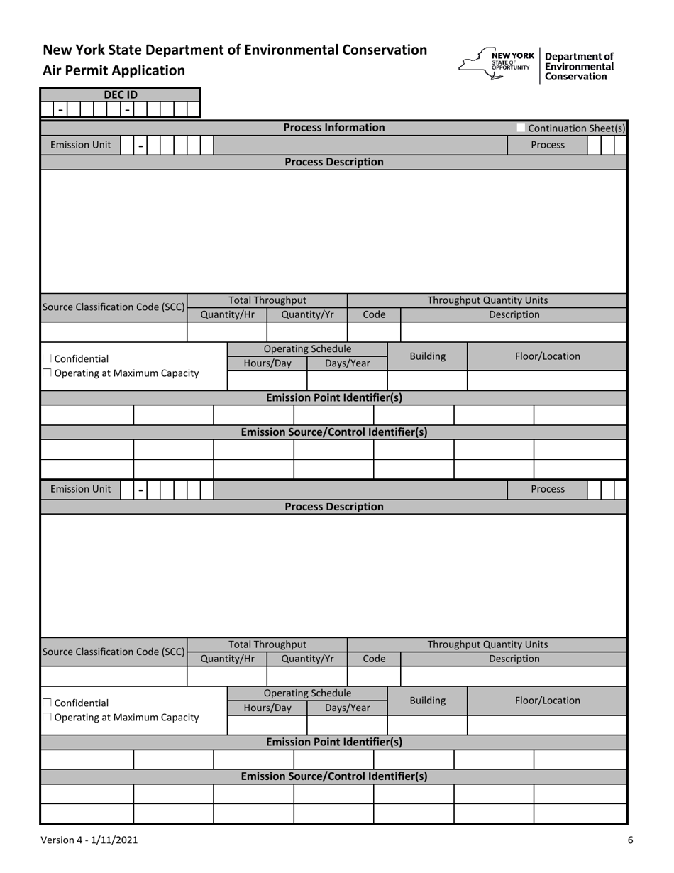 Air Permit Application - New York, Page 6