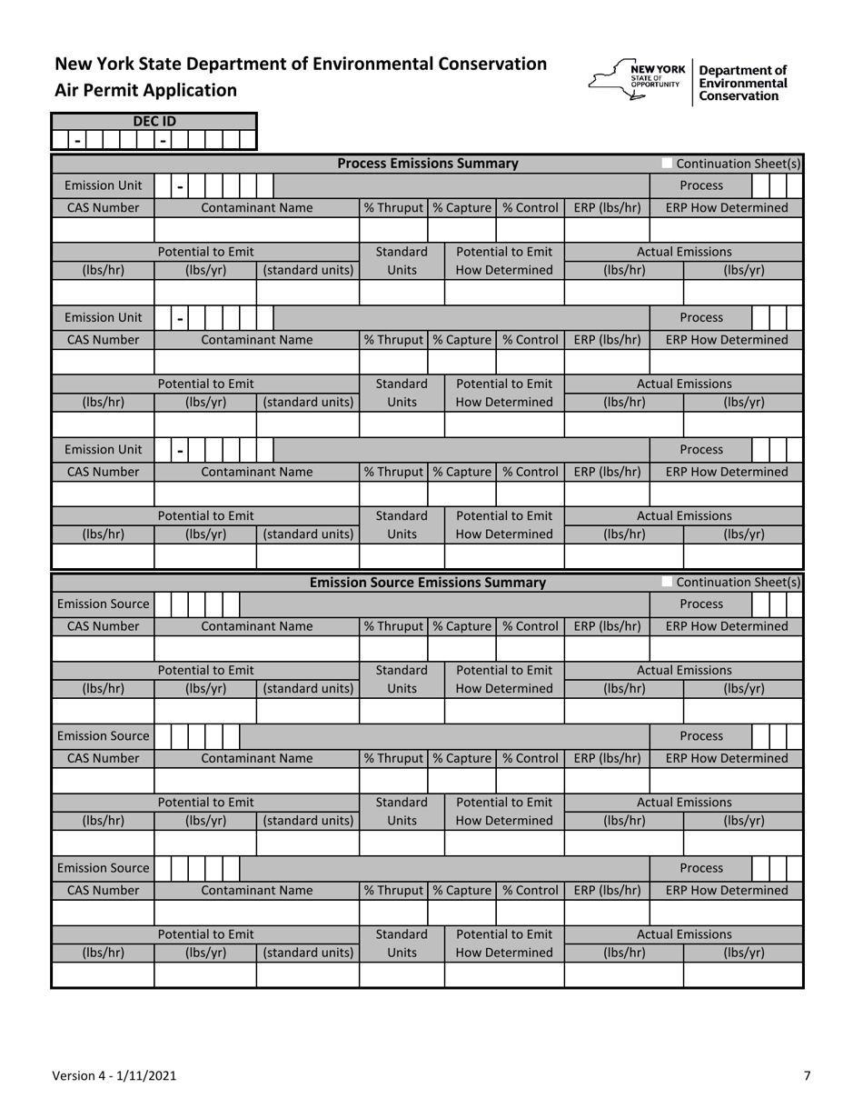 Air Permit Application - New York, Page 7