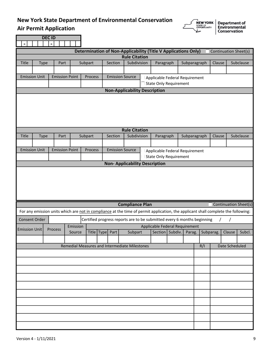 Air Permit Application - New York, Page 9