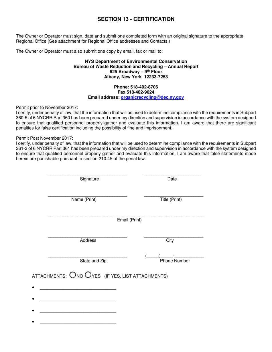 Anaerobic Digester Permitted Facility Annual Report - New York, Page 13