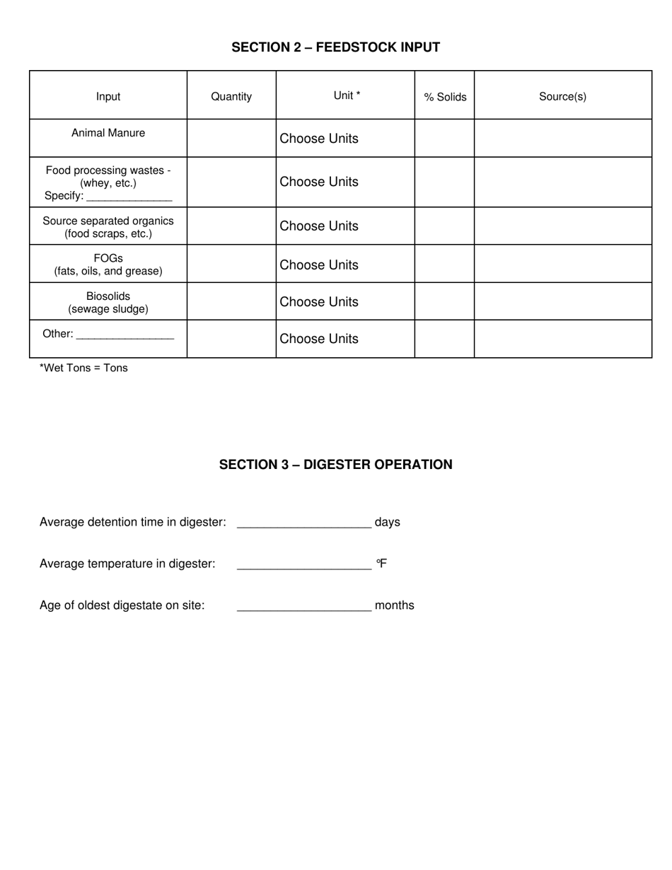 Anaerobic Digester Permitted Facility Annual Report - New York, Page 3