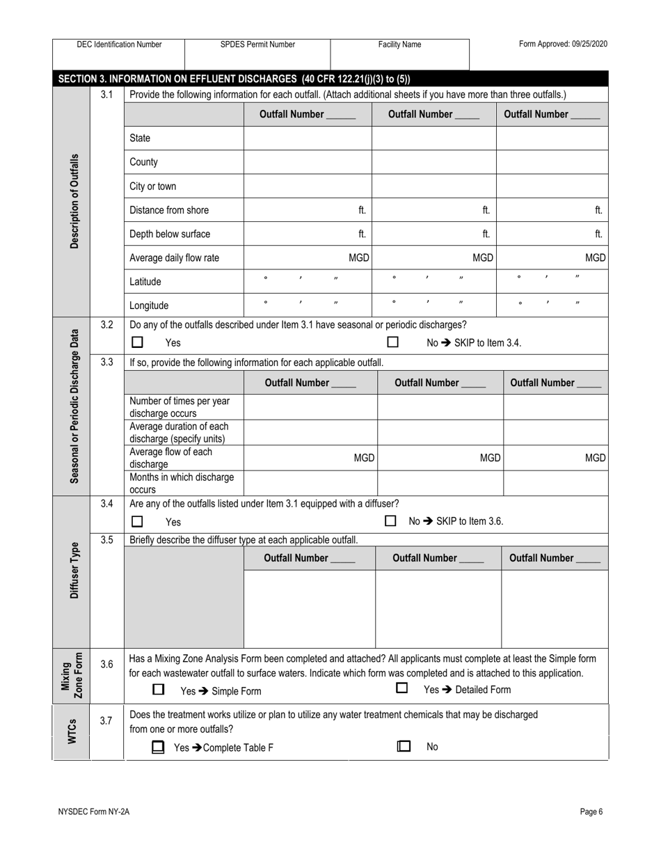 DEC Form NY-2A (NY-2A SPDES) Application for Spdes Permit to Discharge Wastewater New and Existing Publicly Owned Treatment Work - New York, Page 18