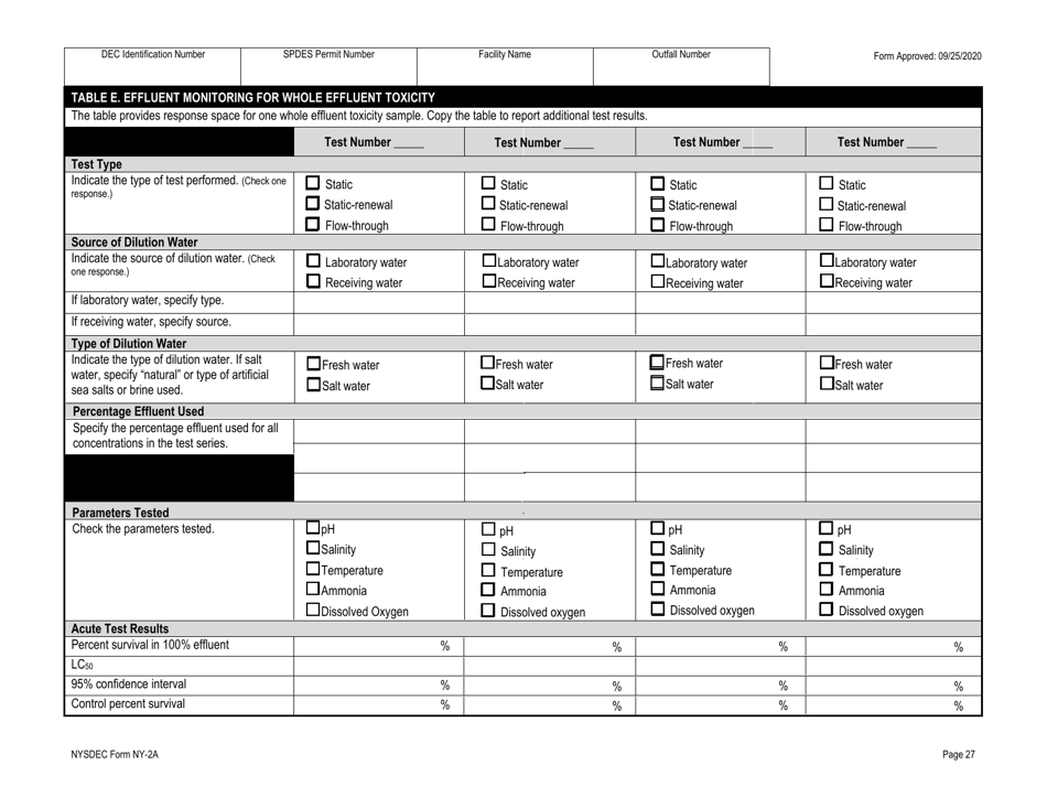 DEC Form NY-2A (NY-2A SPDES) Application for Spdes Permit to Discharge Wastewater New and Existing Publicly Owned Treatment Work - New York, Page 39