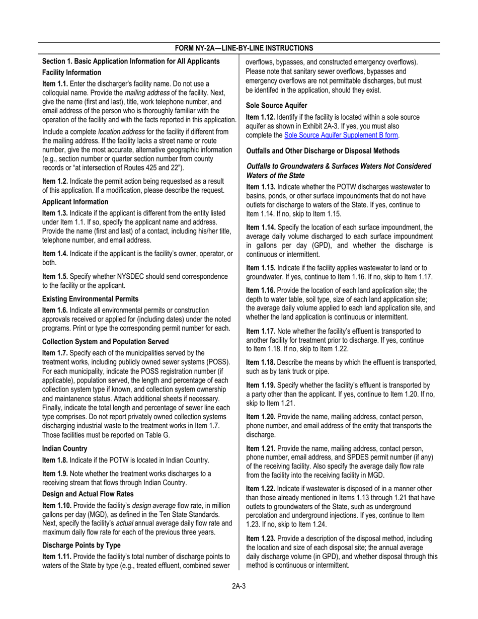DEC Form NY-2A (NY-2A SPDES) Application for Spdes Permit to Discharge Wastewater New and Existing Publicly Owned Treatment Work - New York, Page 4