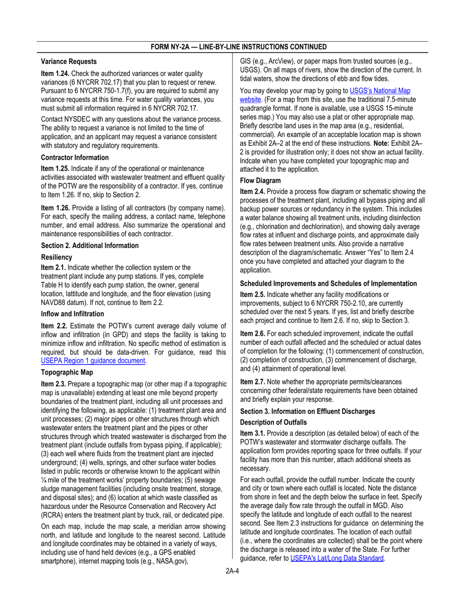DEC Form NY-2A (NY-2A SPDES) Application for Spdes Permit to Discharge Wastewater New and Existing Publicly Owned Treatment Work - New York, Page 5