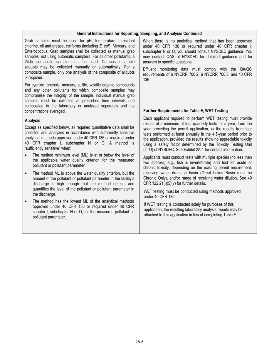 DEC Form NY-2A (NY-2A SPDES) Application for Spdes Permit to Discharge Wastewater New and Existing Publicly Owned Treatment Work - New York, Page 9
