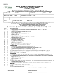 Document preview: Form 47-15-1A Solid Waste Management Facility Inspection Report - New York