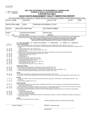 Document preview: Form 47-15-1B Solid Waste Management Facility Inspection Report - New York