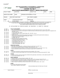 Document preview: Form 47-15-1E Solid Waste Management Facility Inspection Report - New York