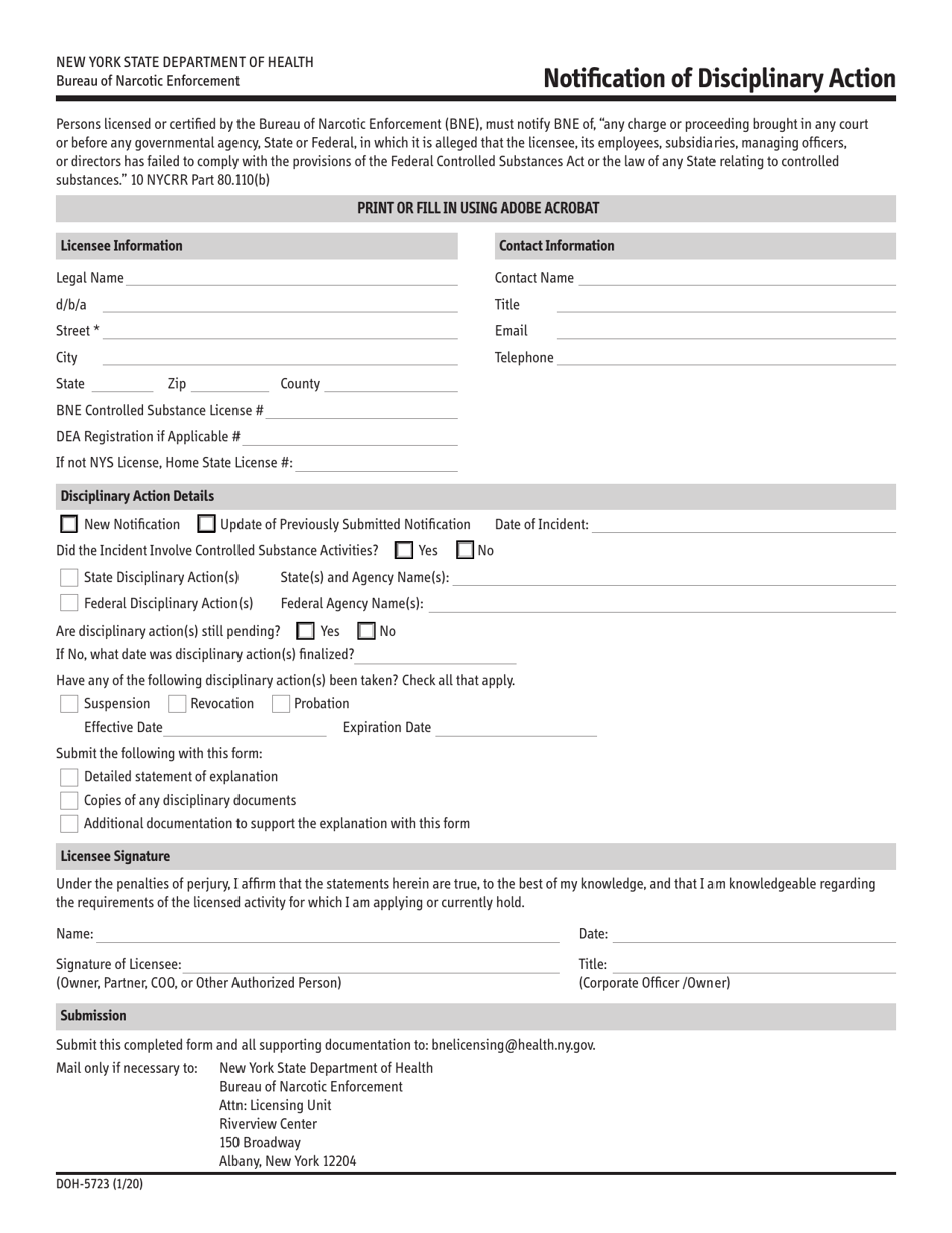 Form Doh 5723 Fill Out Sign Online And Download Fillable Pdf New York Templateroller 0793