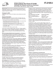 Instructions for Form IT-2105 Estimated Tax Payment Voucher for Individuals - New York