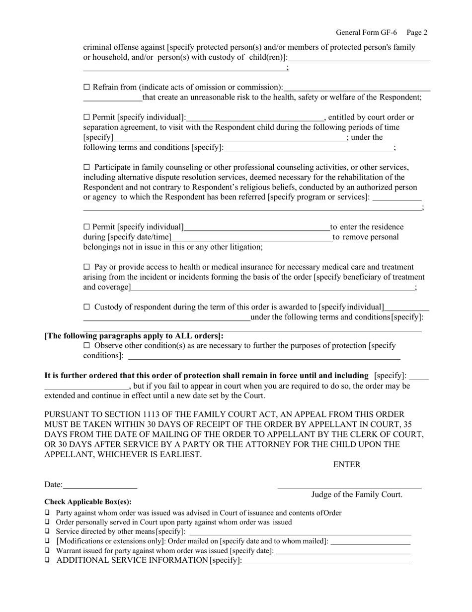 Form GF-6 - Fill Out, Sign Online and Download Printable PDF, New York ...