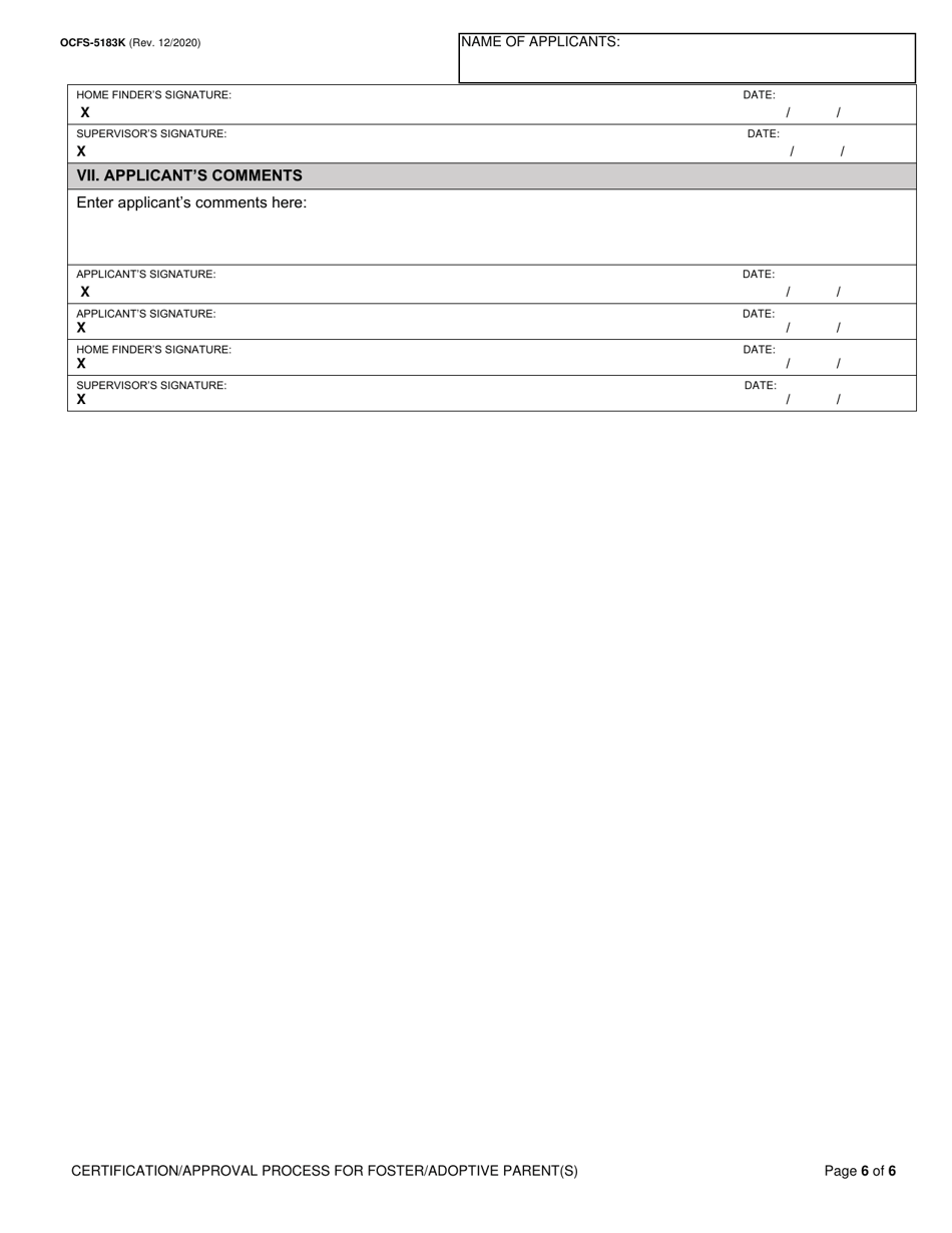 Form OCFS-5183K Final Assessment and Determination - New York, Page 6