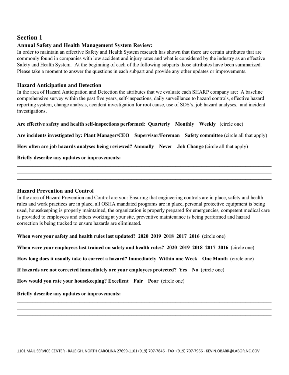 Sharp Annual Review Form - North Carolina, Page 3