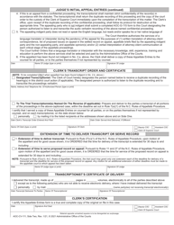 Form AOC-CV-111 Appellate Entries for Contemnor in Civil Contempt Proceeding - North Carolina, Page 2