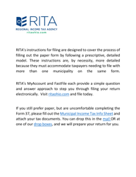 Instructions for Form 37 Rita Individual Income Tax Return - Ohio
